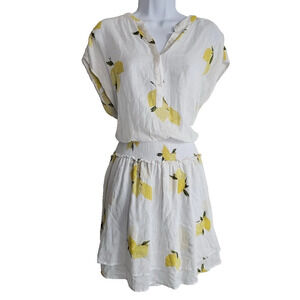 Rails Dress Womens Size Medium Angelina Lemon Citronnade Coastal Smocked Mini
